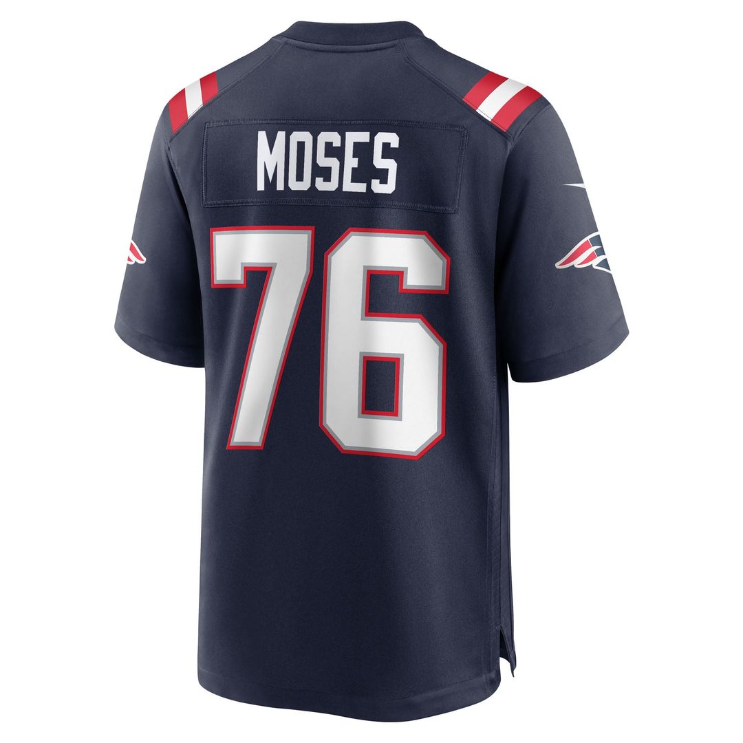 Men's New England Patriots Morgan Moses Navy Team Game NFL Football Jersey - view 3