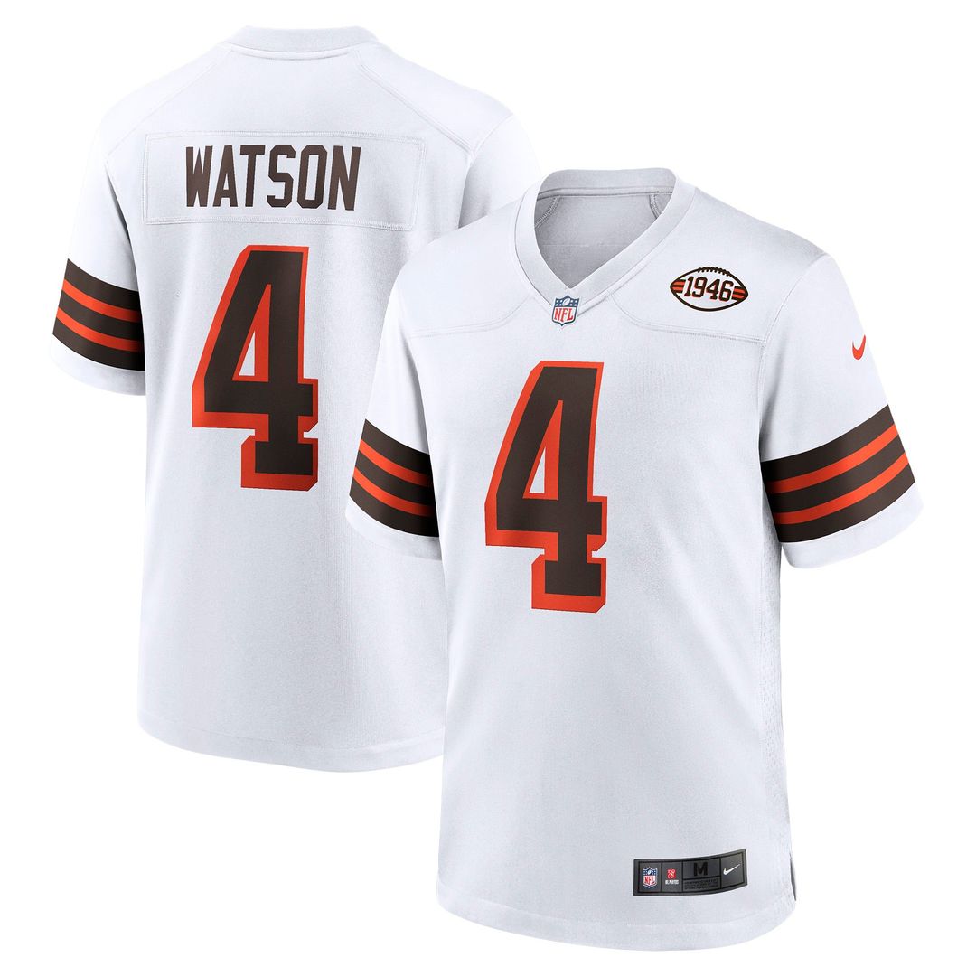 Men's Cleveland Browns Deshaun Watson Brown Alternate Game NFL Football Jersey - view 13