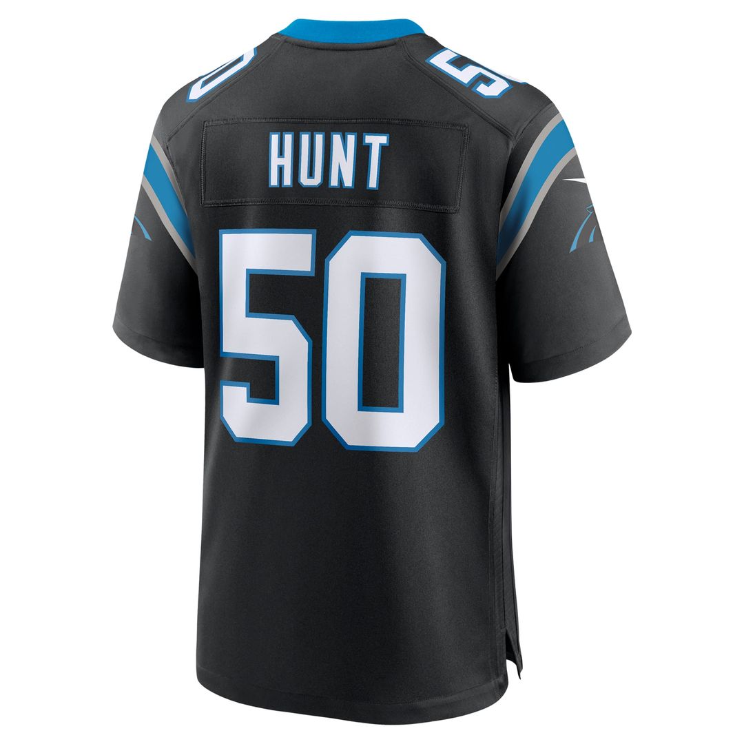 Men's Carolina Panthers Robert Hunt Black Game NFL Football Jersey - view 3