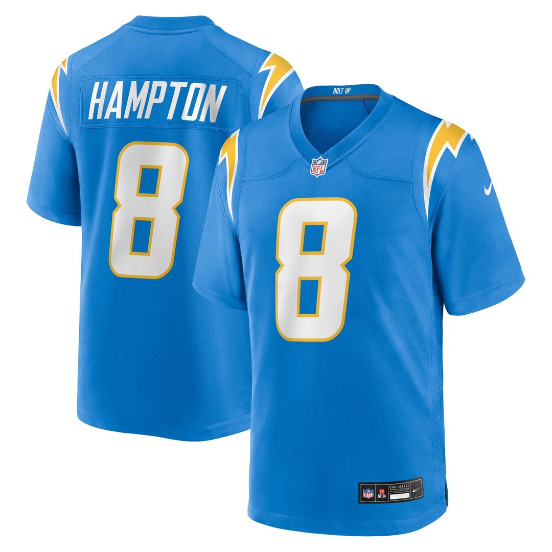 Men's Los Angeles Chargers Omarion Hampton Powder Blue Game NFL Football Jersey - view 1
