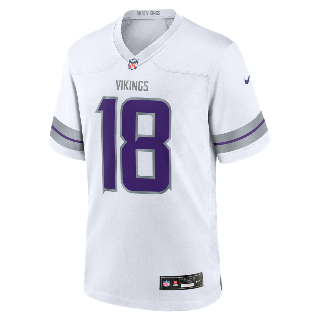 Men's Minnesota Vikings Justin Jefferson White Alternate Game NFL Football Jersey - view 21