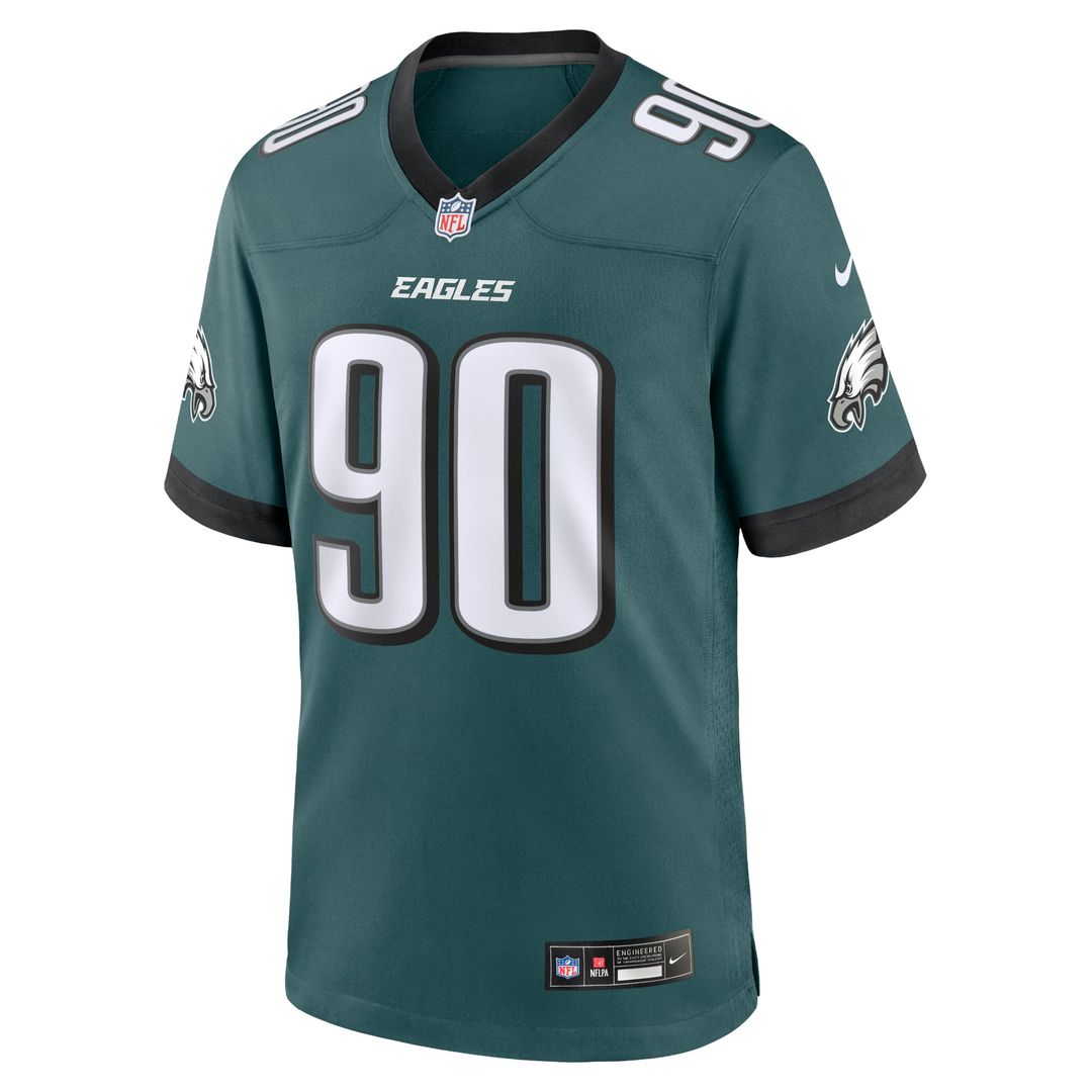 Men's Philadelphia Eagles Jordan Davis Midnight Green Team Game NFL Football Jersey - view 2