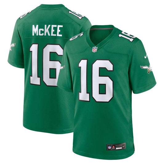 Men's Philadelphia Eagles Tanner McKee Kelly Green Alternate Game NFL Football Jersey - view 1