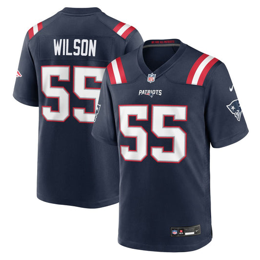 Men's New England Patriots Jared Wilson Navy Team Game NFL Football Jersey - view 1
