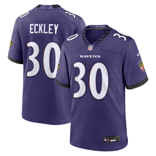 Men's Baltimore Ravens Ryan Eckley Purple Team Game NFL Football Jersey - view 1
