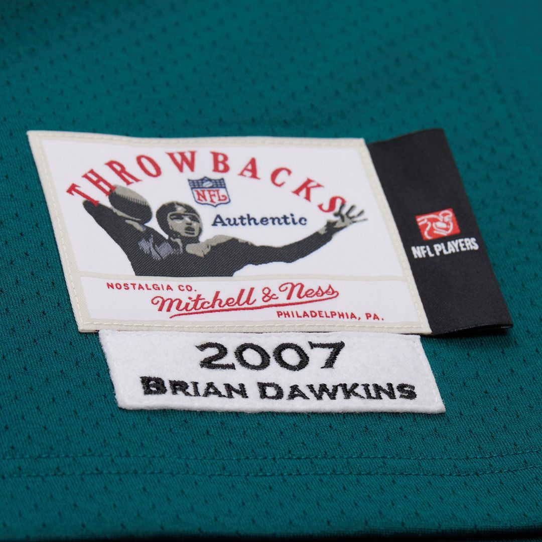 Men's Philadelphia Eagles Brian Dawkins Green 2007 Throwback NFL Football Jersey - view 5