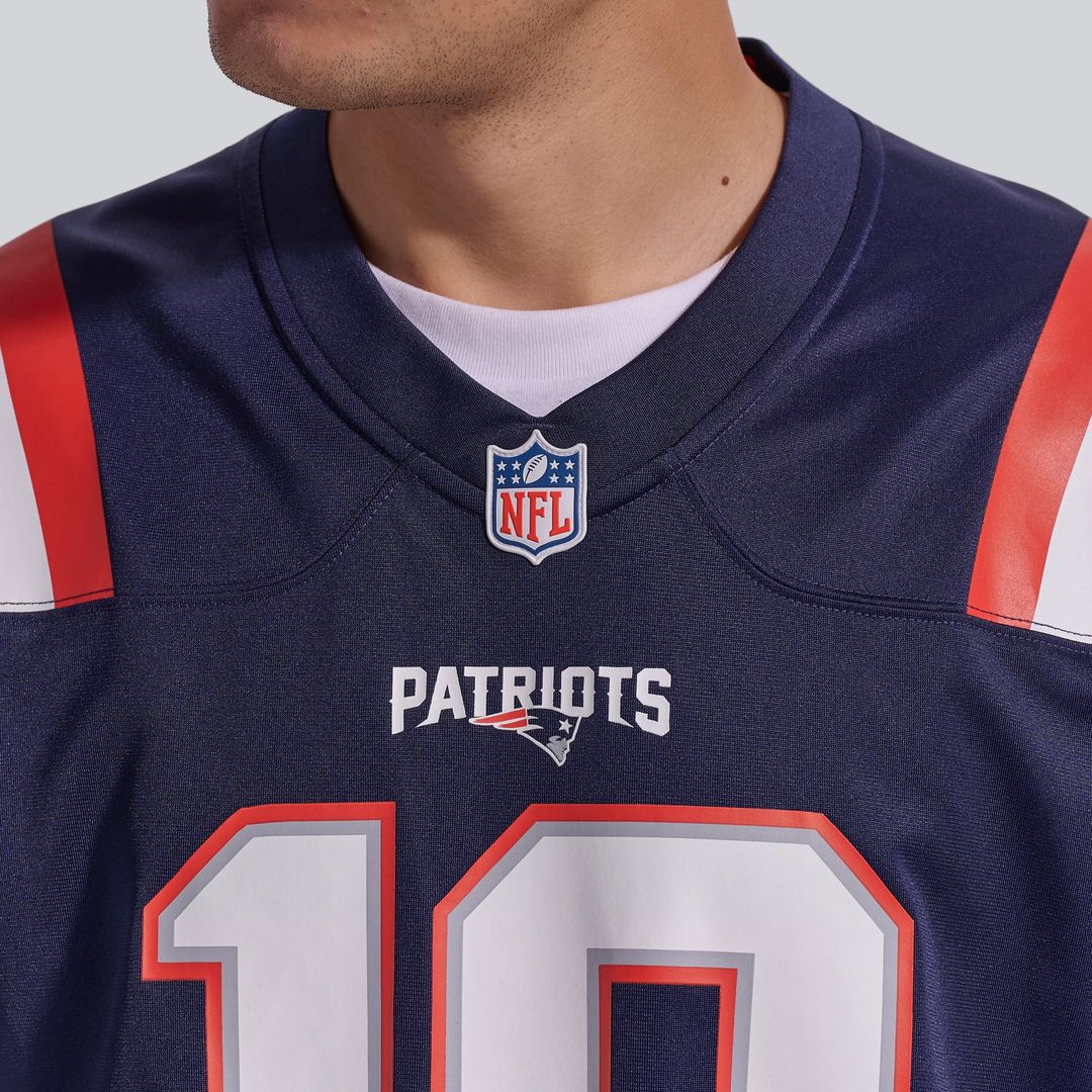 Men's New England Patriots Drake Maye Navy Player Game NFL Football Jersey - view 9