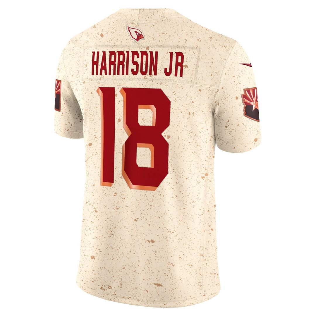 Men's Arizona Cardinals Marvin Harrison Jr. Natural Rivalries Collection Stitched Limited NFL Football Jersey - view 3