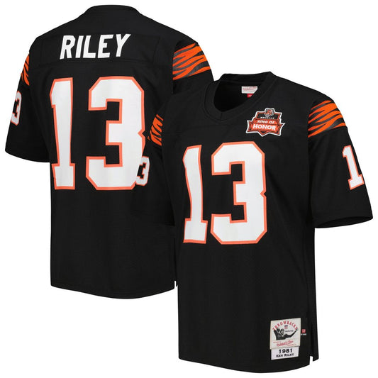 Men's Cincinnati Bengals 1981 Ken Riley Black Throwback NFL Football Jersey - view 1