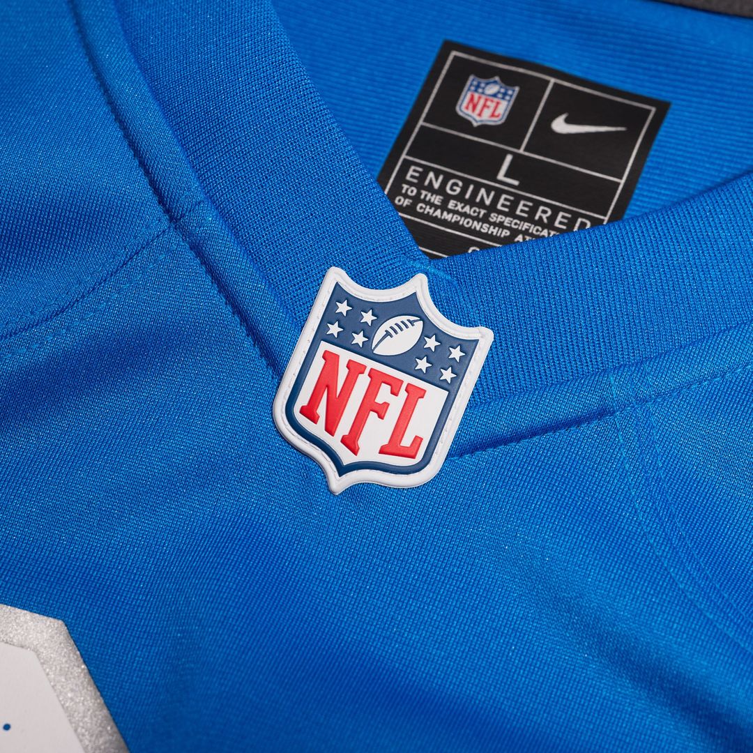 Men's Detroit Lions Kerby Joseph Blue Team Game NFL Football Jersey - view 12