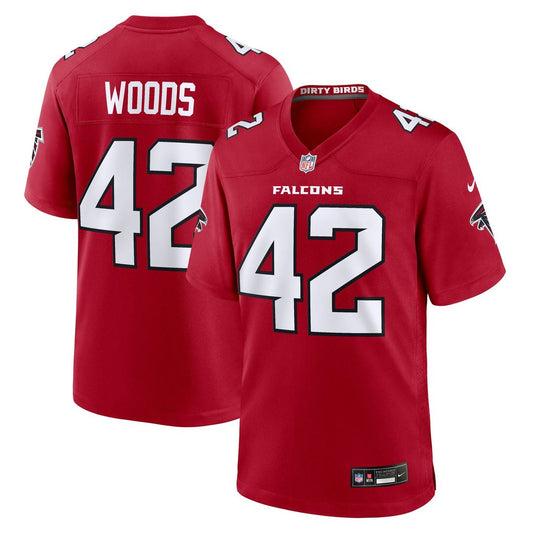 Men's Atlanta Falcons Josh Woods Red Team Game NFL Football Jersey - view 1