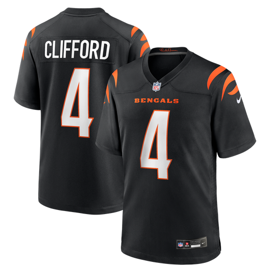 Men's Cincinnati Bengals Sean Clifford Black Team Game NFL Football Jersey - view 1