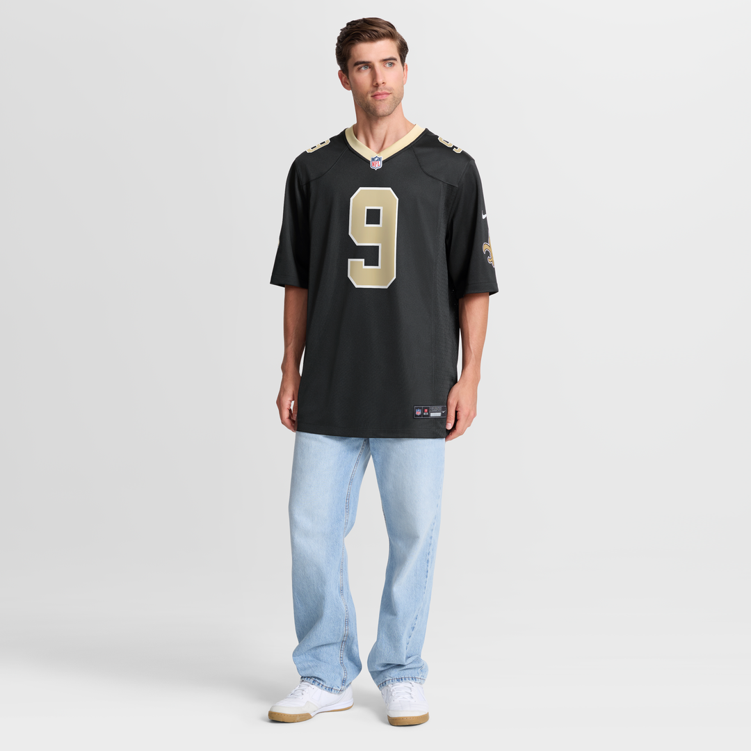 Men's New Orleans Saints Drew Brees Black Team Game NFL Football Jersey - view 9