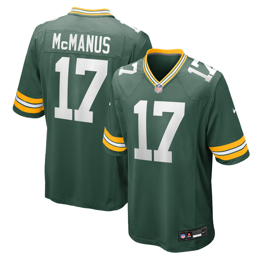 Men's Green Bay Packers Brandon McManus Green Team Game NFL Football Jersey - view 1