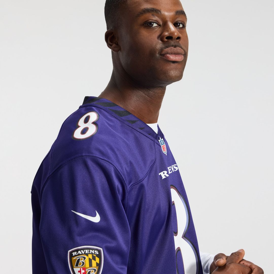 Men's Baltimore Ravens Lamar Jackson Purple Team Game NFL Football Jersey - view 10