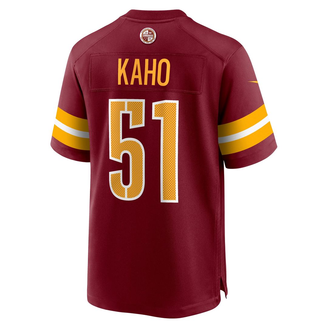 Men's Washington Commanders Ale Kaho Burgundy Team Game NFL Football Jersey - view 3