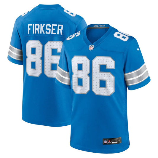 Men's Detroit Lions Anthony Firkser Blue Team Game NFL Football Jersey - view 1