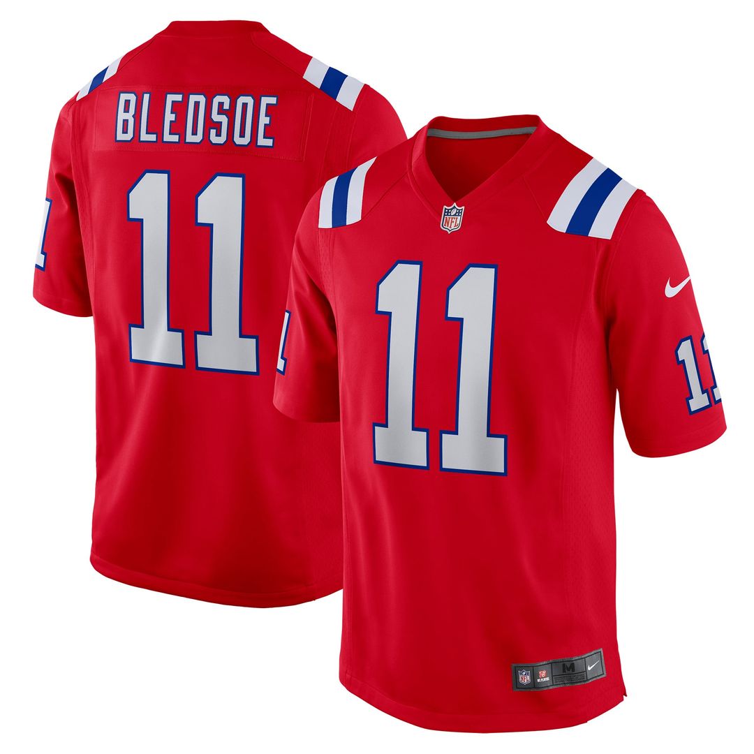 Men's New England Patriots Drew Bledsoe Navy Game NFL Football Jersey - view 13