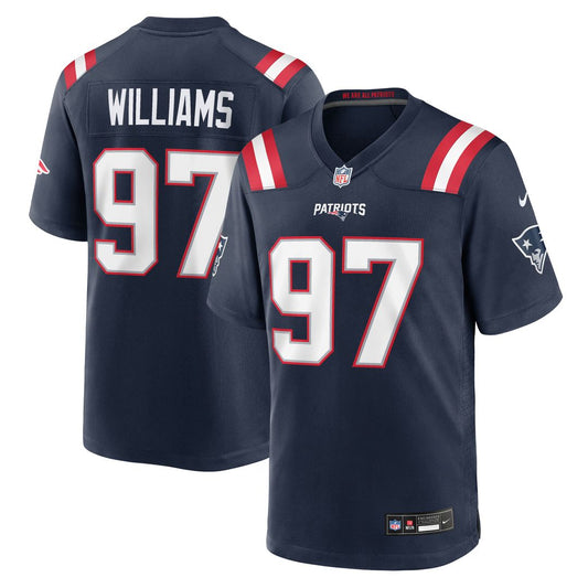 Men's New England Patriots Milton Williams Navy Team Game NFL Football Jersey - view 1