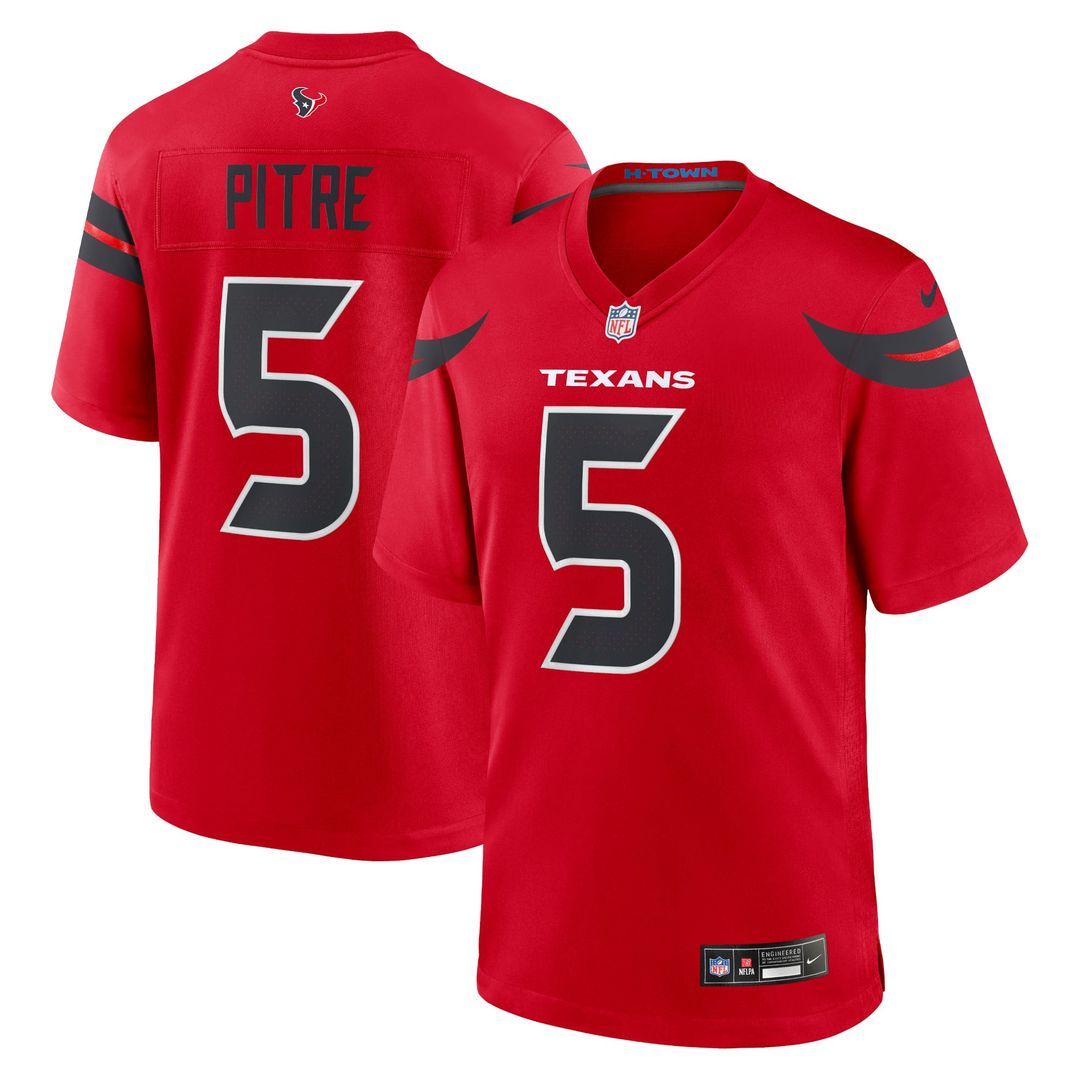 Men's Houston Texans Jalen Pitre Red Alternate Game NFL Football Jersey - view 1