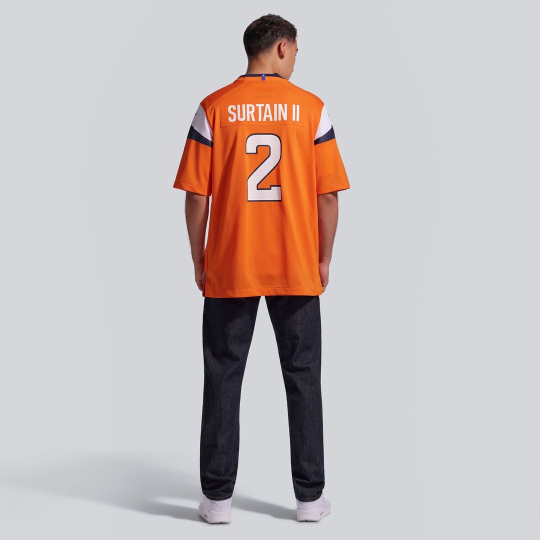 Men's Denver Broncos Patrick Surtain II Orange Team Game NFL Football Jersey - view 6