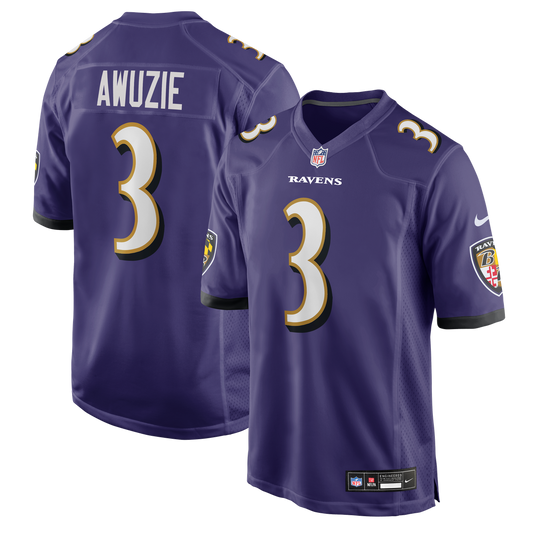 Men's Baltimore Ravens Chidobe Awuzie Purple Team Game NFL Football Jersey - view 1