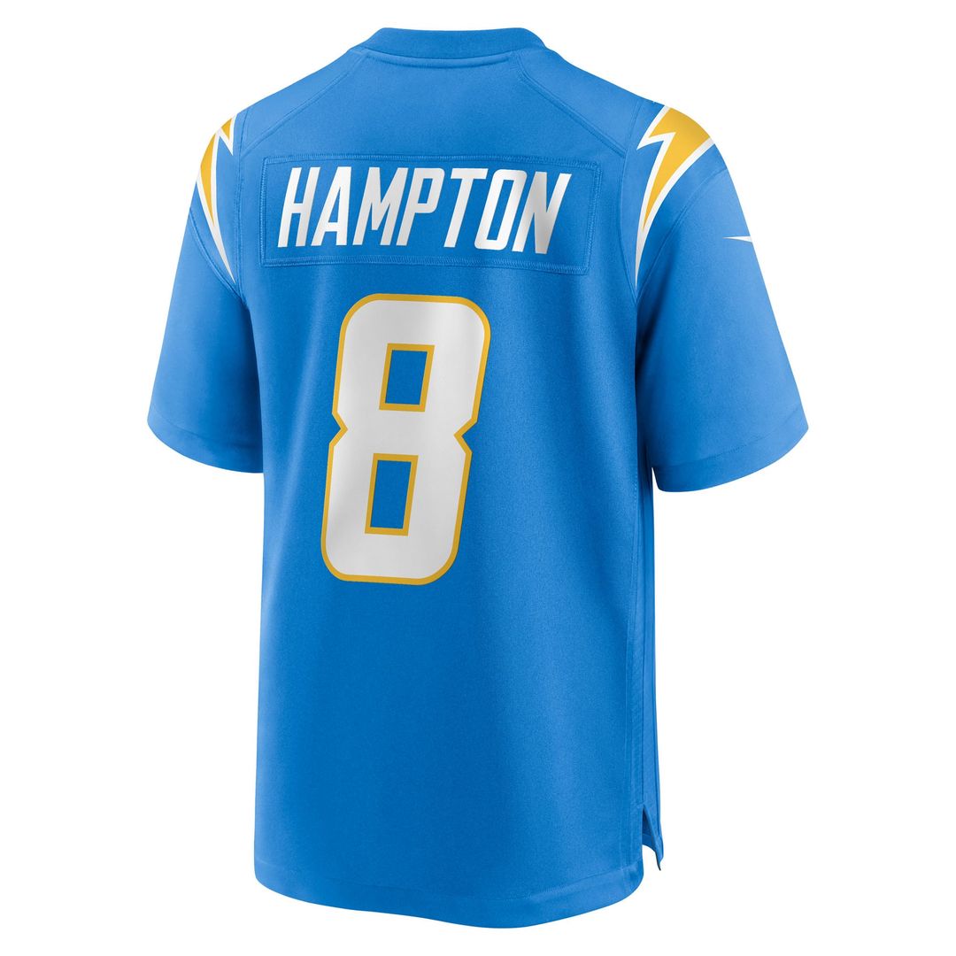Men's Los Angeles Chargers Omarion Hampton Powder Blue Game NFL Football Jersey - view 8