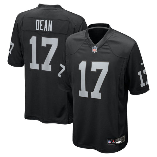 Men's Las Vegas Raiders Nakobe Dean Black Team Game NFL Football Jersey - view 1