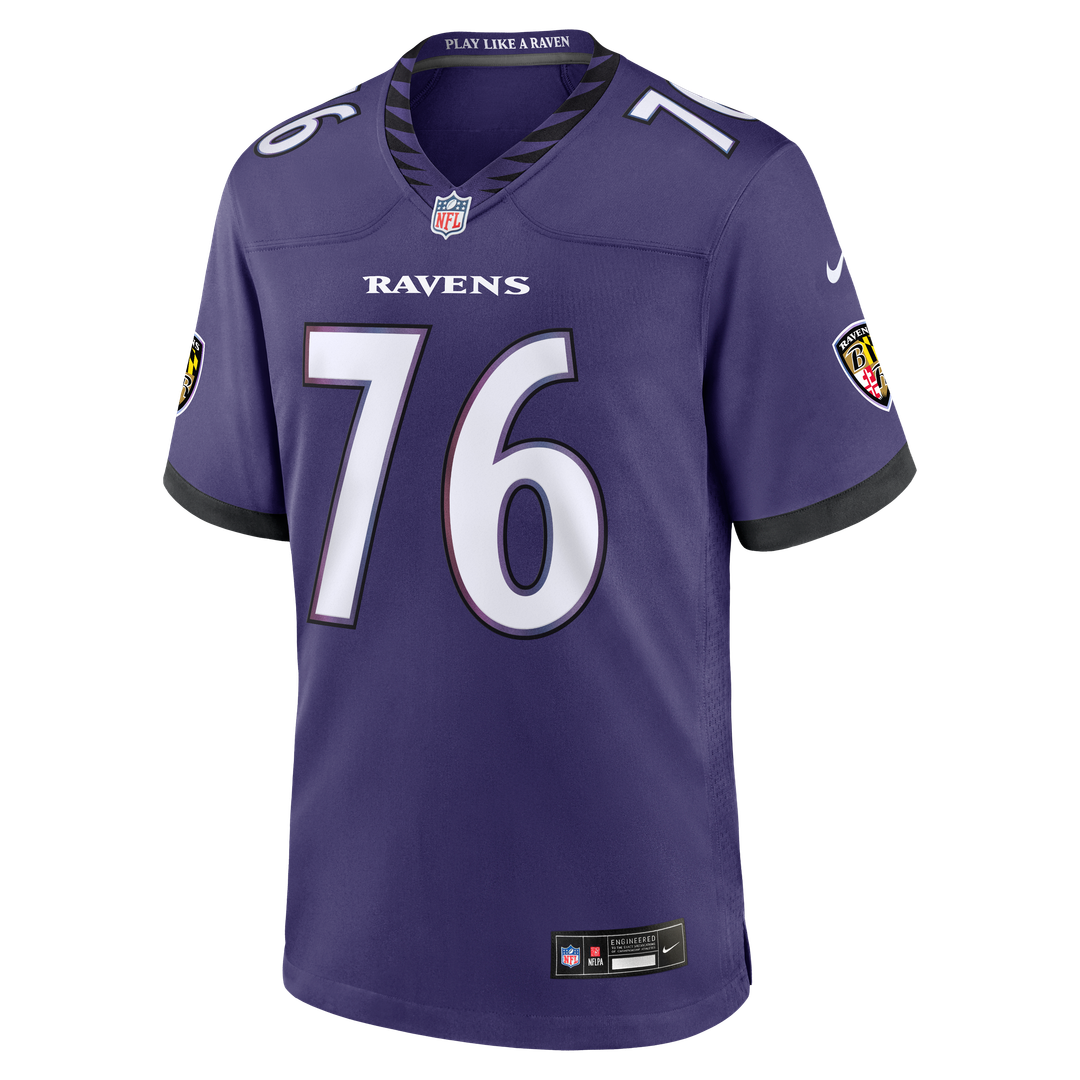 Men's Baltimore Ravens Carson Vinson Purple Team Game NFL Football Jersey - view 2
