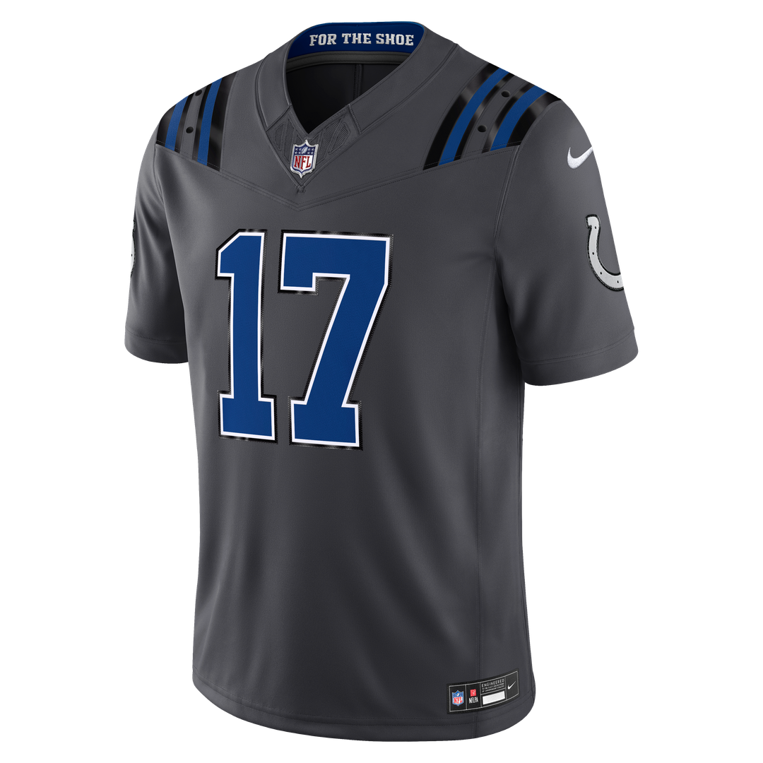 Men's Indianapolis Colts Daniel Jones Anthracite 2026 Rivalries Collection Stitched Limited NFL Football Jersey - view 2