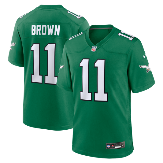 Men's Philadelphia Eagles A.J. Brown Kelly Green Alternate Game NFL Football Jersey - view 1