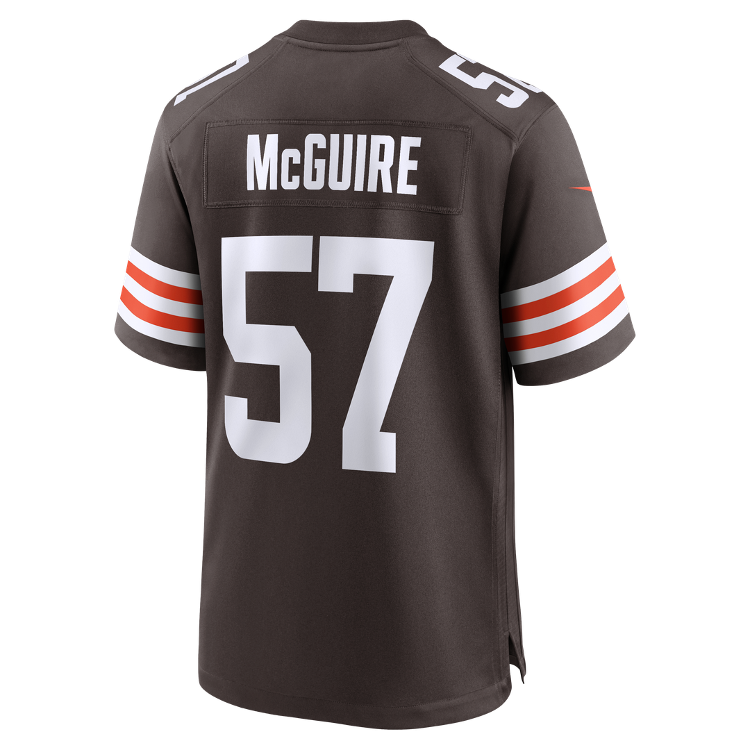 Men's Cleveland Browns Isaiah McGuire Brown Team Game NFL Football Jersey - view 3