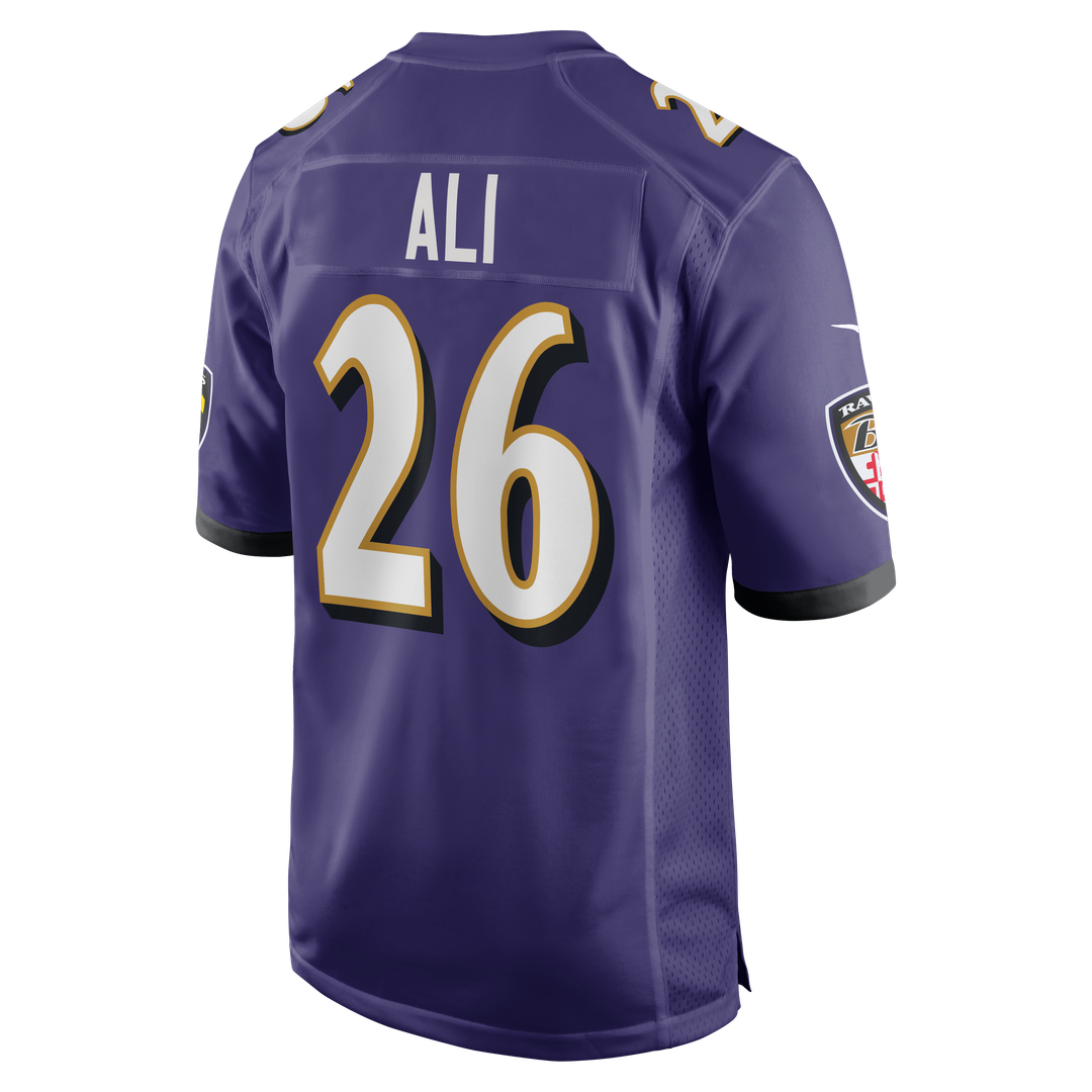 Men's Baltimore Ravens Rasheen Ali Purple Team Game NFL Football Jersey - view 3