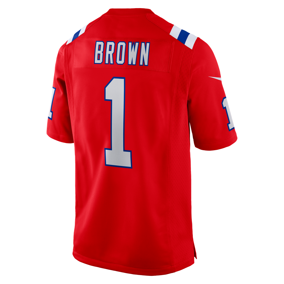 Men's New England Patriots A.J. Brown Red Game NFL Football Jersey - view 9