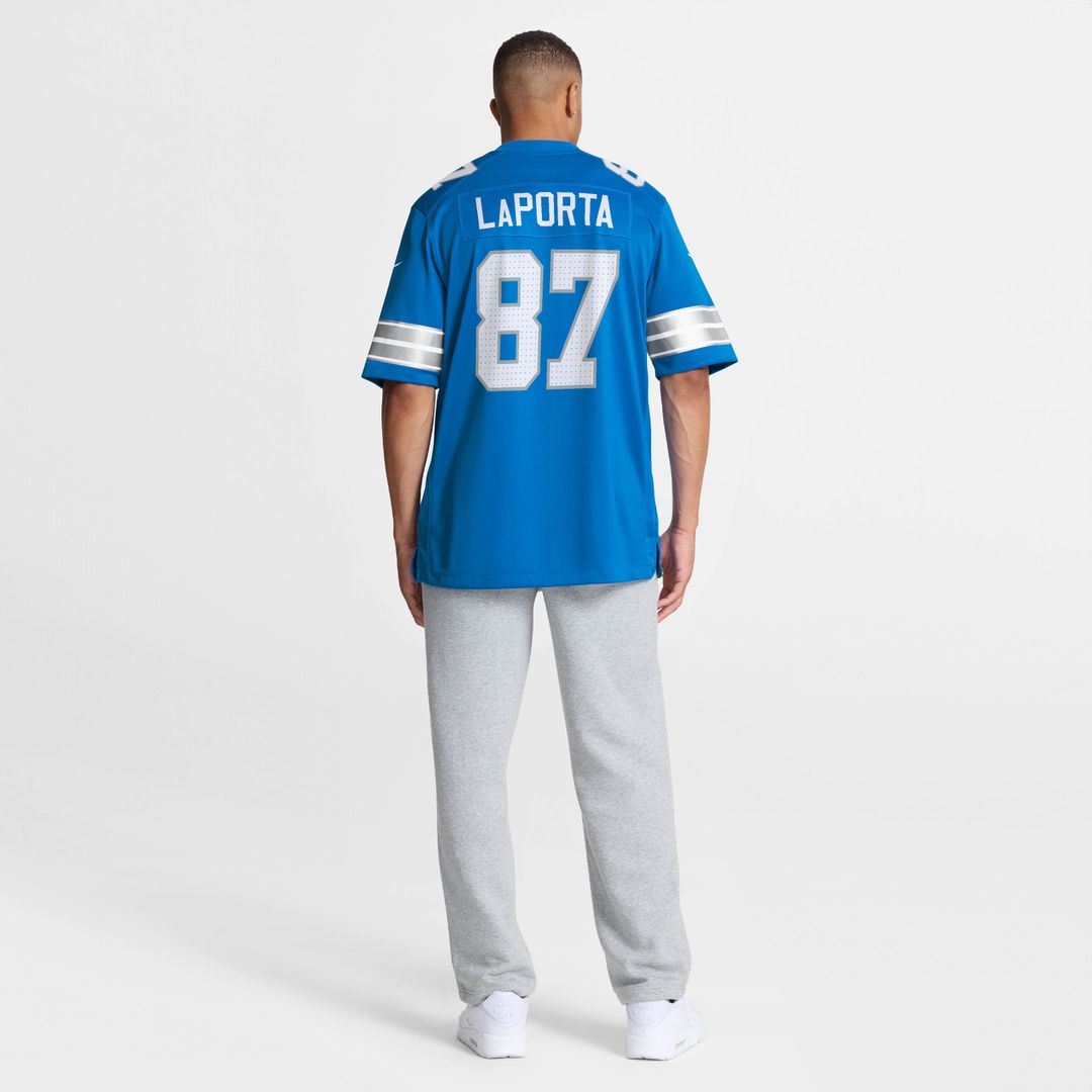 Men's Detroit Lions Sam LaPorta White White Game NFL Football Jersey - view 11