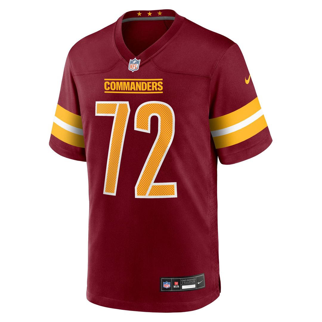 Men's Washington Commanders Josh Conerly Jr. Burgundy Team Game NFL Football Jersey - view 2