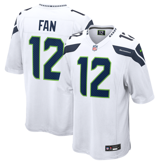 Men's Seattle Seahawks 12s White Game NFL Football Jersey - view 1