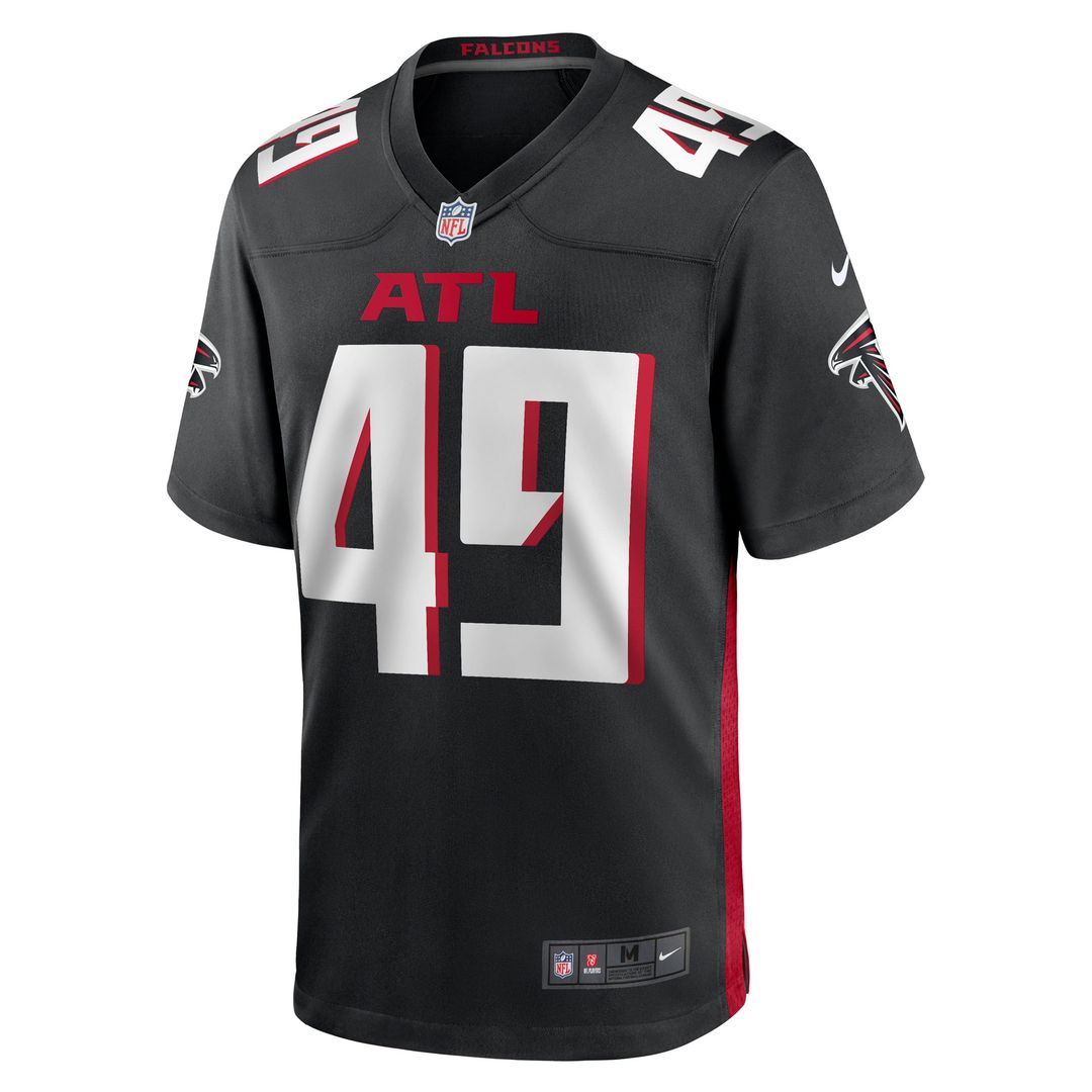 Men's Atlanta Falcons Liam McCullough Black Team Game NFL Football Jersey - view 2