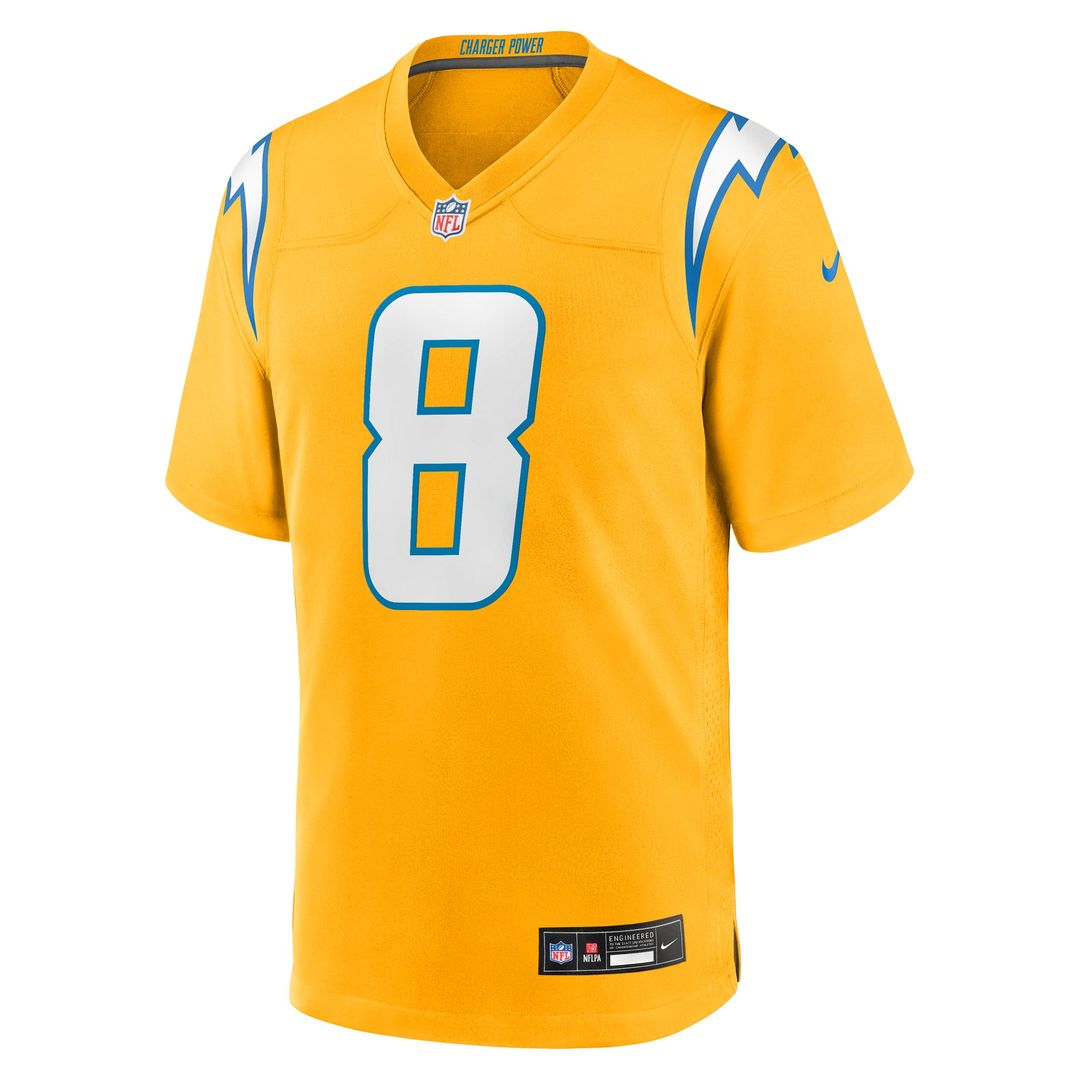 Men's Los Angeles Chargers Omarion Hampton Powder Blue Game NFL Football Jersey - view 12