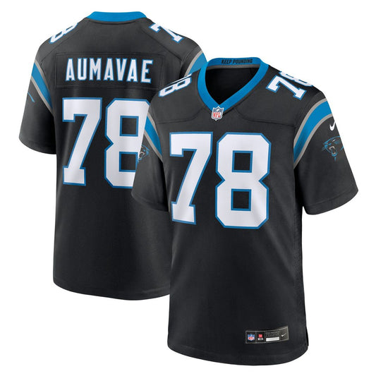 Men's Carolina Panthers Popo Aumavae Black Team Game NFL Football Jersey - view 1