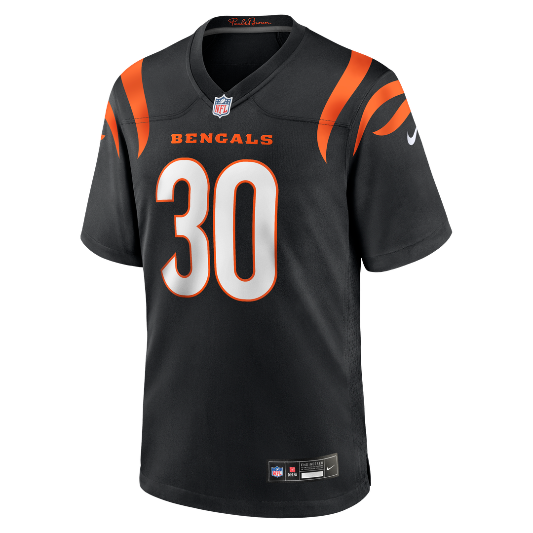 Men's Cincinnati Bengals Chase Brown Black Team Game NFL Football Jersey - view 2
