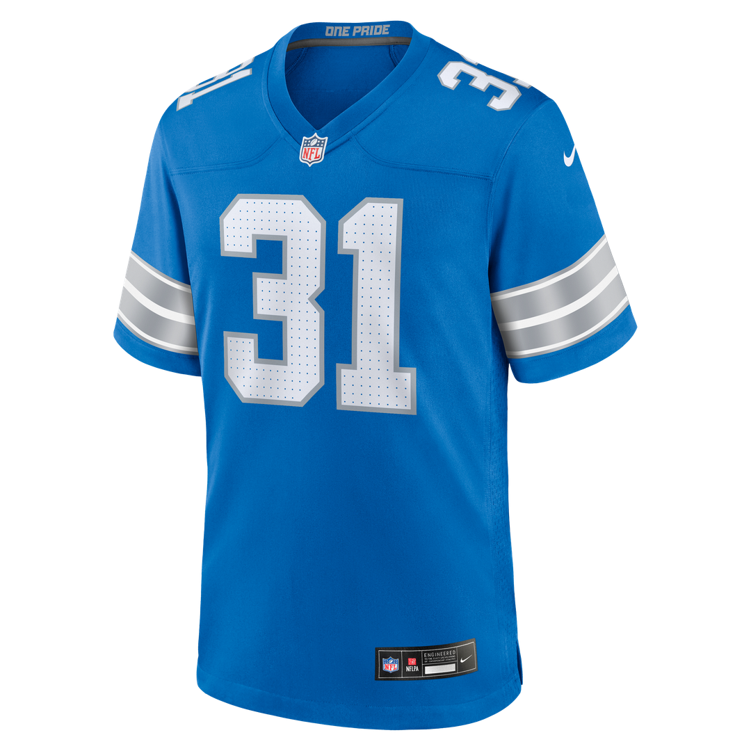 Men's Detroit Lions Kerby Joseph Blue Team Game NFL Football Jersey - view 10