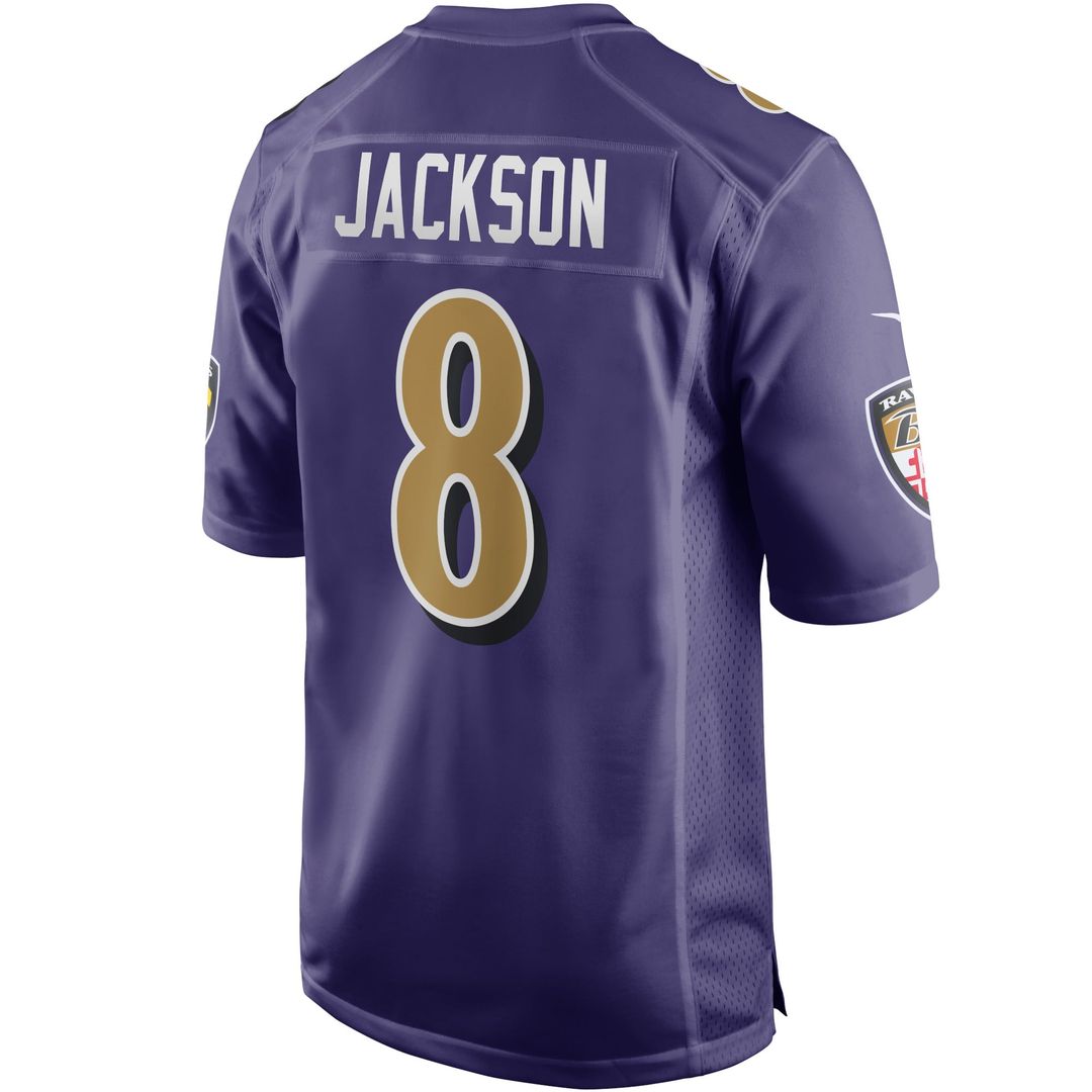 Men's Baltimore Ravens Lamar Jackson Purple Alternate Game NFL Football Jersey - view 3