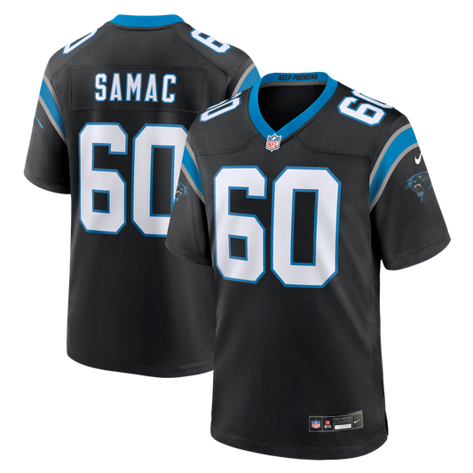 Men's Carolina Panthers Nick Samac Black Team Game NFL Football Jersey - view 1