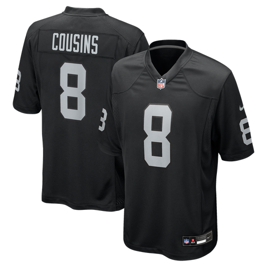 Men's Las Vegas Raiders Kirk Cousins Black Team Game NFL Football Jersey - view 1