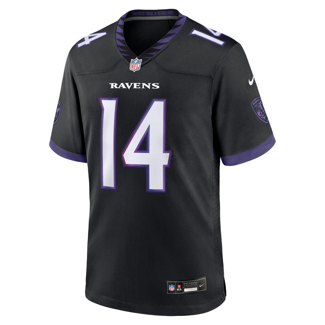 Men's Baltimore Ravens Kyle Hamilton Black Alternate Game NFL Football Jersey - view 2