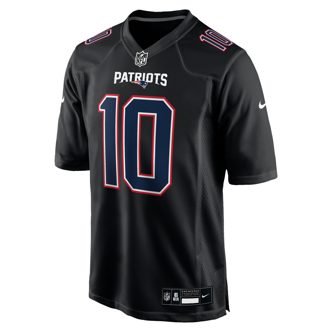 Men's New England Patriots Drake Maye Carbon Black Game NFL Football Jersey - view 5