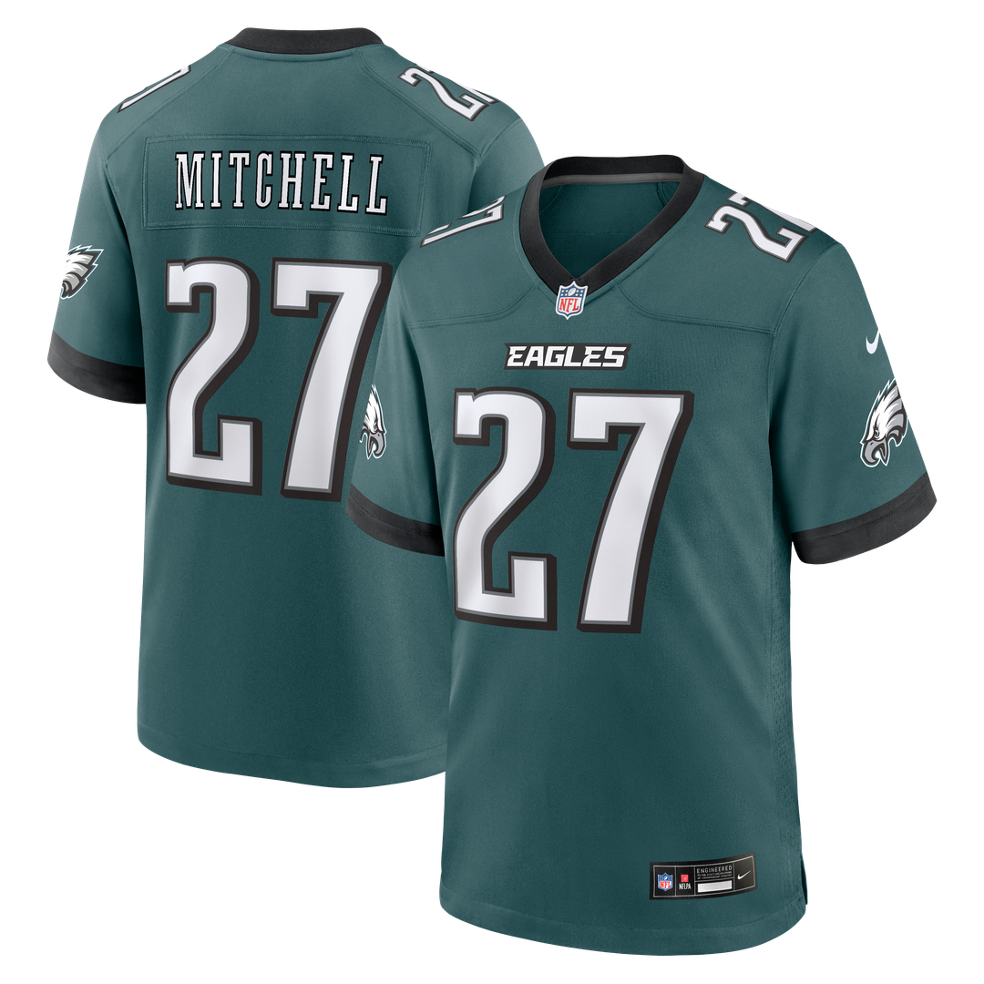 Men's Philadelphia Eagles Quinyon Mitchell Midnight Green Team Game NFL Football Jersey - view 1