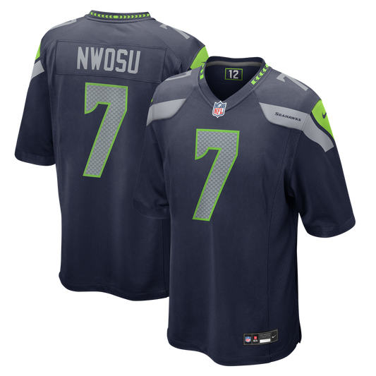 Men's Seattle Seahawks Uchenna Nwosu College Navy Team Game NFL Football Jersey - view 1