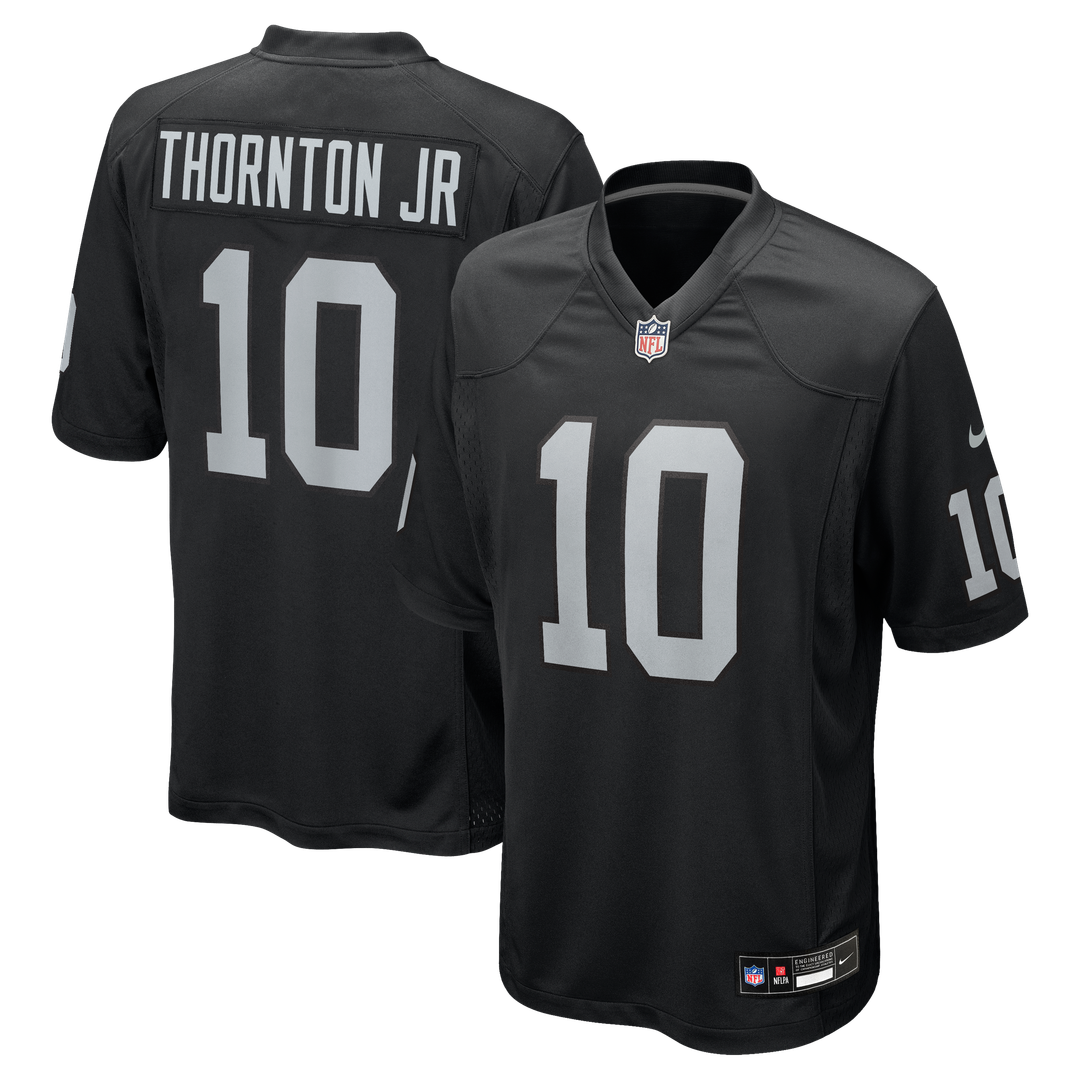 Men's Las Vegas Raiders Dont'e Thornton Jr. Black Team Game NFL Football Jersey - view 1
